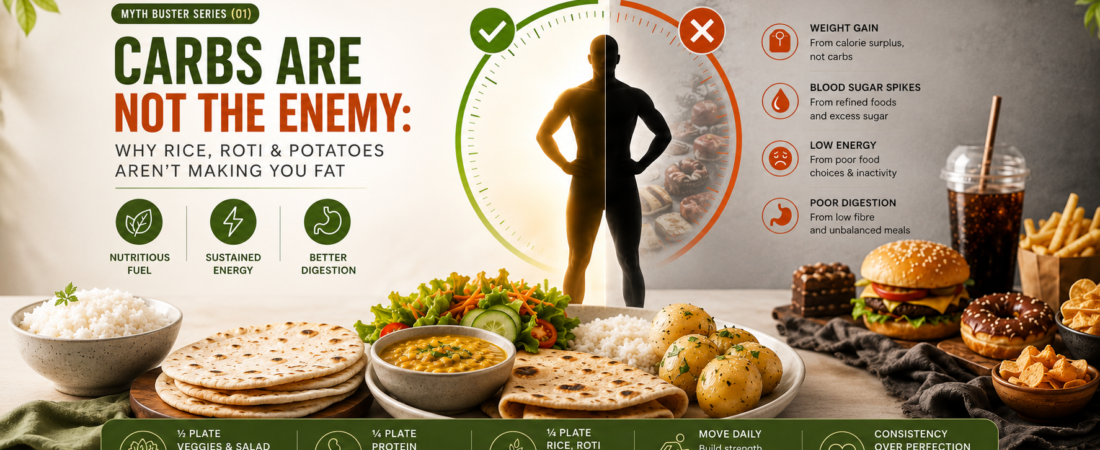 CARBS ARE NOT THE ENEMY: WHY RICE, ROTI & POTATOES AREN’T MAKING YOU FAT